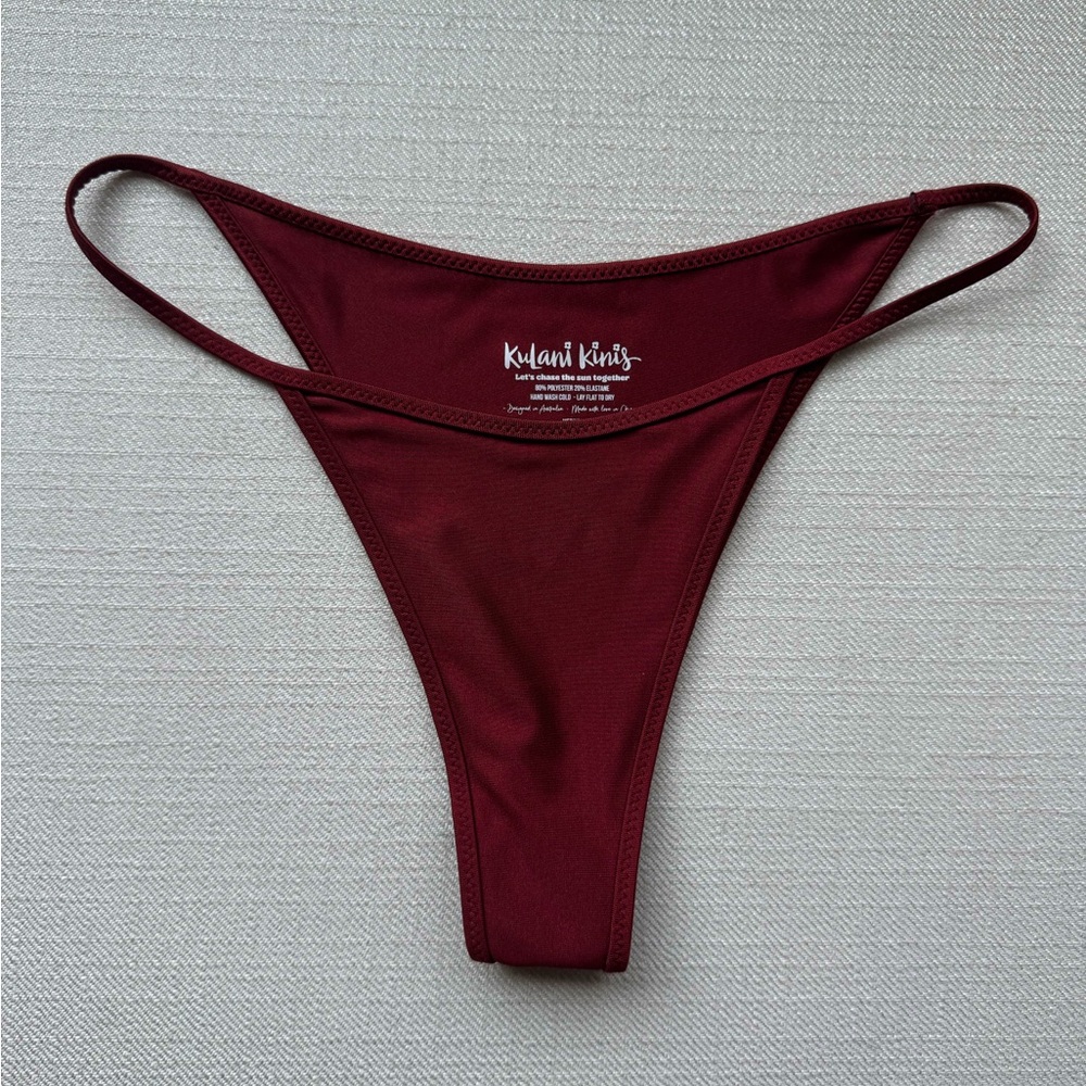 Kulani Kinis Burgundy Bikini Bottom- Sweet Cinnamon- size medium